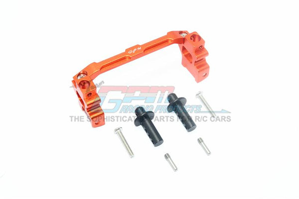 Traxxas TRX-4 Defender / Tactical Unit / Ford Bronco Aluminum Front Adjustable Body Mount & Post - 7Pc Set Orange