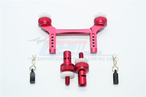 Traxxas TRX-4 Trail Defender Crawler Aluminum Front & Rear Magnetic Body Mount - 1 Set Red