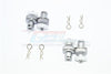 Aluminum Front & Rear Magnetic Body Mount For Traxxas TRX-4 Tactical Unit Body - 4Pc Set Gray Silver