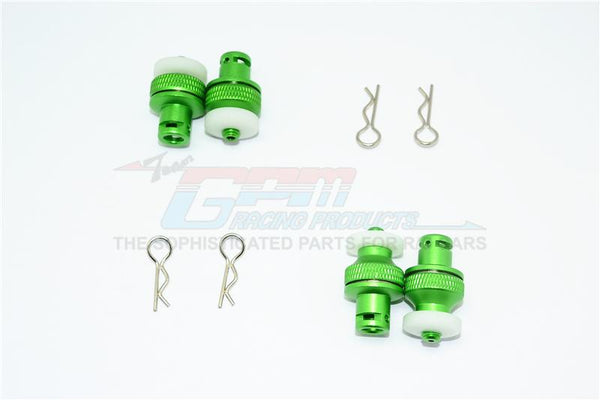 Aluminum Front & Rear Magnetic Body Mount For Traxxas TRX-4 Tactical Unit Body - 4Pc Set Green