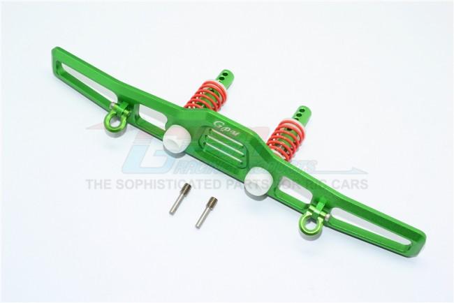 Traxxas TRX-4 Trail Defender Crawler Aluminum Front Bumper Absorber + D-Rings - 1 Set Green