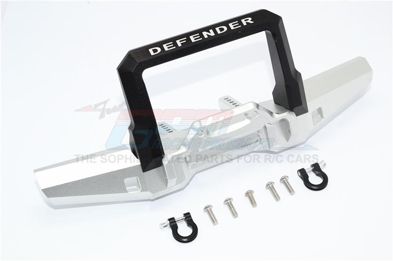 Traxxas TRX-4 Trail Defender Crawler Aluminum Front Bumper With D-Rings - 1 Set Silver+Black