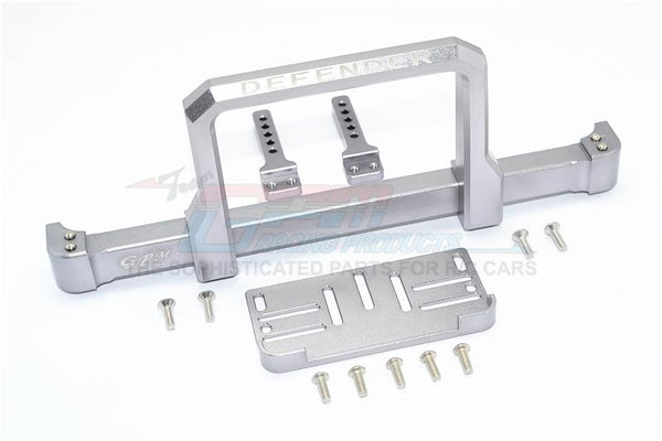 Traxxas TRX-4 Trail Defender Crawler Aluminum Front Bumper With Winch Plate (On-Road Street Fighter) - 1 Set Gray Silver