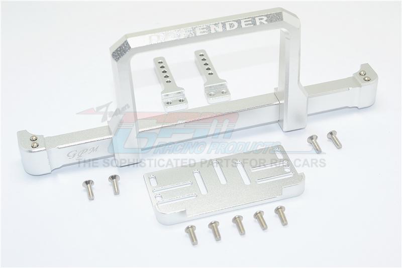Traxxas TRX-4 Trail Defender Crawler Aluminum Front Bumper With Winch Plate (On-Road Street Fighter) - 1 Set Silver