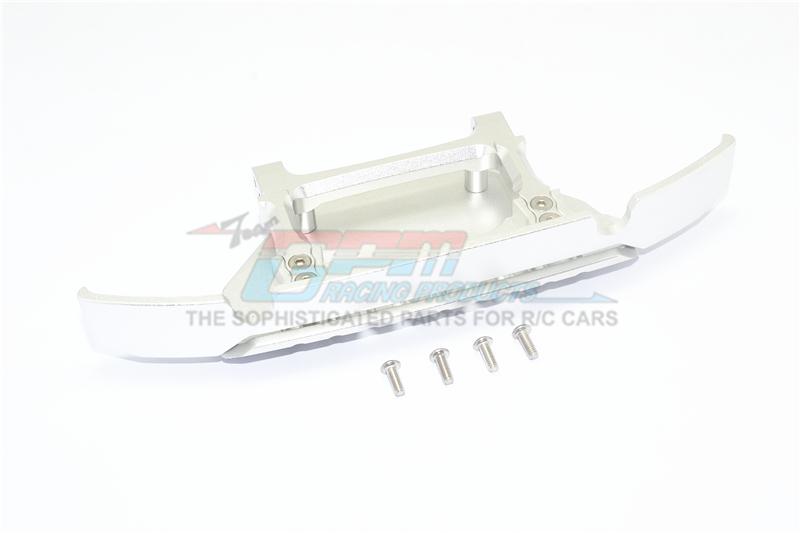 Aluminum Front Bumper + Skid Plate For Traxxas TRX-4 Mercedes-Benz G500 (82096-4) - 1 Set Silver