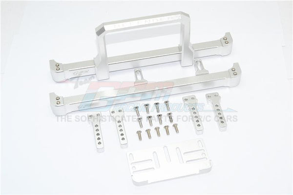 Traxxas TRX-4 Trail Defender Crawler Aluminum Front & Rear Bumper With Winch Plate (On-Road Street Fighter) - 1 Set Silver