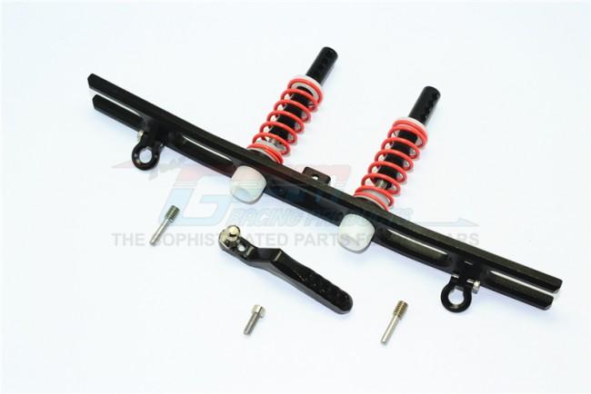 Traxxas TRX-4 Trail Defender Crawler Aluminum Rear Bumper Absorber + D-Rings + Tow Hook - 1 Set Black