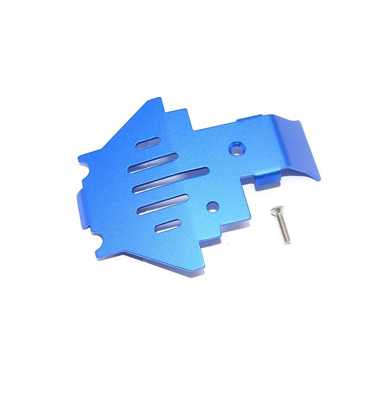 Traxxas TRX-4 Trail Defender Crawler Aluminum Center Gear Box Bottom Protector Mount - 1Pc Set Blue