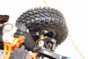 Traxxas TRX-4 Trail Defender Crawler Aluminum 6 Poles Wheels & Crawler Tires + 23mm Hex Adapter - 1Pr Set Gray Silver