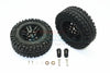 Traxxas TRX-4 Trail Defender Crawler Aluminum 6 Poles Wheels & Crawler Tires + 23mm Hex Adapter - 1Pr Set Black