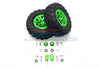 Traxxas TRX-4 Trail Defender Crawler 1.9" Aluminum 6 Spokes Bbs Rims With Onroad Tires And 9mm Thick Alloy Hex - 1Pr Set Green