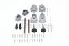 Traxxas TRX-4 Aluminum Rear Gear Box Mounts + Knuckle Arms + Spindle Gear + Rear Axle Shaft - 54Pc Set Gray Silver