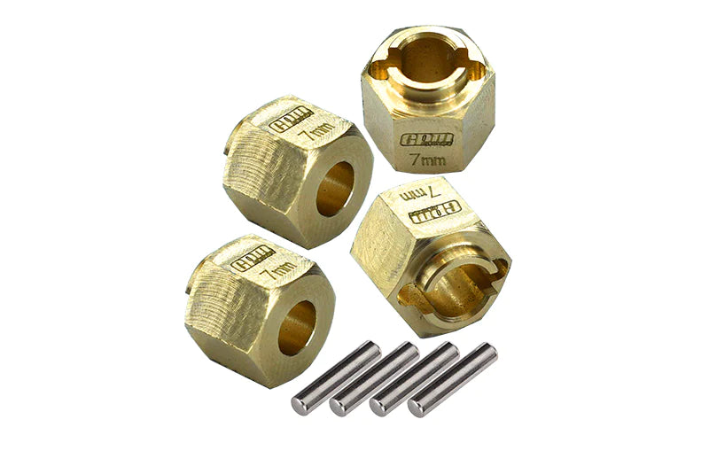 Brass 7mm Wheel Hex Hub Extenders (+1.5mm) For Traxxas 1/18 TRX4M Ford Bronco Crawler 97074-1 Upgrades