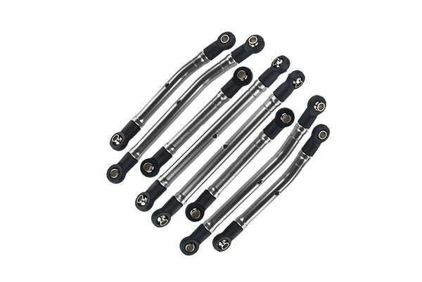 Aluminium 6061-T6 High Clearance Adjustable Links Tie Rod Linkages For Traxxas 1:18 TRX4M Ford Bronco Crawler 97074-1 / TRX4M Land Rover Defender 97054-1 Upgrades - Silver