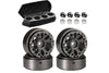 Aluminum 1-Inch Beadlock Alloy Wheel Rims Set (Y-Shape) For Traxxas 1:18 TRX4M Ford Bronco / TRX4M Land Rover Defender / Axial 1:24 SCX24 Deadbolt / SCX24 Jeep Wrangler Upgrades - Silver