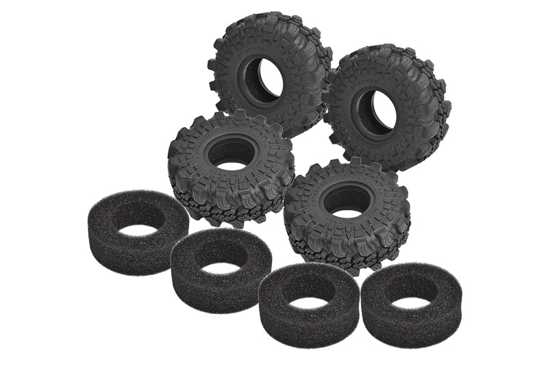 RC Crawler Car Widen 1.0 Inch High Adhesive Rubber Tires 60X25mm for Traxxas 1:18 TRX4M / Axial 1:24 SCX24 Upgrades