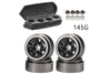 Aluminum 1.0 Inch Beadlock Alloy Wheel Rims Set (6 Poles) For Traxxas 1:18 TRX4M Ford Bronco / TRX4M Land Rover Defender / Axial 1:24 SCX24 Deadbolt / SCX24 Jeep Wrangler Upgrades - Silver