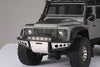 Nylon And Stainless Steel Universal Front Bumper With 6 Led Light Bulbs For Traxxas 1:18 TRX4M Ford Bronco Crawler 97074-1 / TRX4M Land Rover Defender 97054-1 Upgrades - Black
