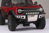 Nylon And Stainless Steel Universal Front Bumper With 6 Led Light Bulbs For Traxxas 1:18 TRX4M Ford Bronco Crawler 97074-1 / TRX4M Land Rover Defender 97054-1 Upgrades - Black