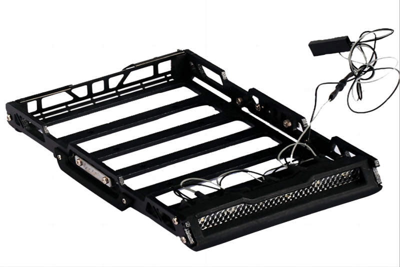 Metal Roof Luggage Rack With LED Light For Traxxas 1:18 TRX4M Ford Bronco Crawler 97074-1 / TRX4M Land Rover Defender 97054-1 Upgrades