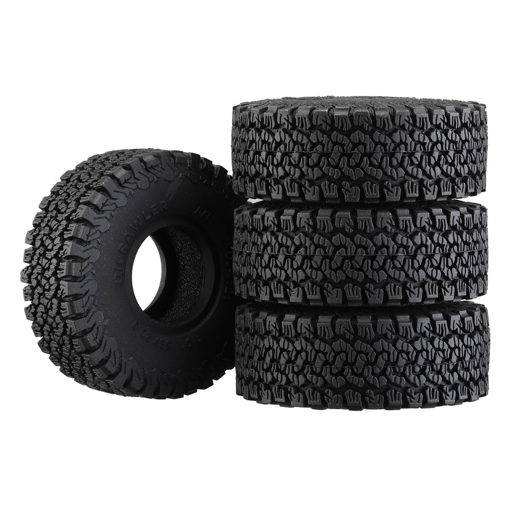 1.0 Inch High Adhesive Crawler Rubber Tires 53mm X 20.5mm With Foam Inserts For Traxxas 1:18 TRX4M Ford Bronco / TRX4M Land Rover Defender / Axial 1:24 SCX24 Deadbolt / SCX24 Jeep Wrangler Upgrades