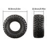 1.0 Inch Adhesive Rubber Tires 50.8mm X 22.5mm With Foam Inserts For Traxxas 1:18 TRX4M Ford Bronco / Land Rover Defender / Axial 1:24 SCX24 Deadbolt / Jeep Wrangler Upgrades