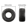 1.0 Inch High Adhesive Crawler Rubber Tires 50.8mm X 22.5mm With Foam Inserts For Traxxas 1:18 TRX4M Ford Bronco / TRX4M Land Rover Defender / Axial 1:24 SCX24 Deadbolt / SCX24 Jeep Wrangler Upgrades