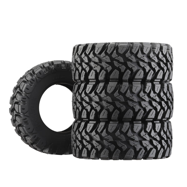 1.33 Inch High Adhesive Crawler Rubber Tires 64mm X 24mm With Foam Inserts For Traxxas 1:18 TRX4M Ford Bronco / TRX4M Land Rover Defender / Axial 1:24 SCX24 Deadbolt / SCX24 Jeep Wrangler Upgrades