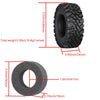 1.33 Inch Adhesive Rubber Tires 64mm X 24mm With Foam Inserts For Traxxas 1:18 TRX4M Ford Bronco / Land Rover Defender / Axial 1:24 SCX24 Deadbolt / Jeep Wrangler Upgrades