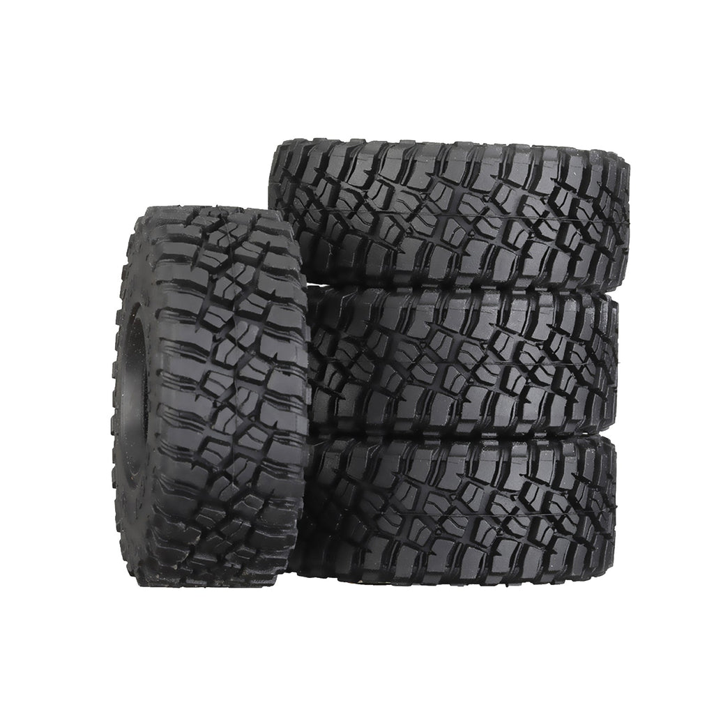 1.33 Inch Adhesive Rubber Tires 64mm X 24mm With Foam Inserts For Traxxas 1:18 TRX4M Ford Bronco / Land Rover Defender / Axial 1:24 SCX24 Deadbolt / Jeep Wrangler Upgrades