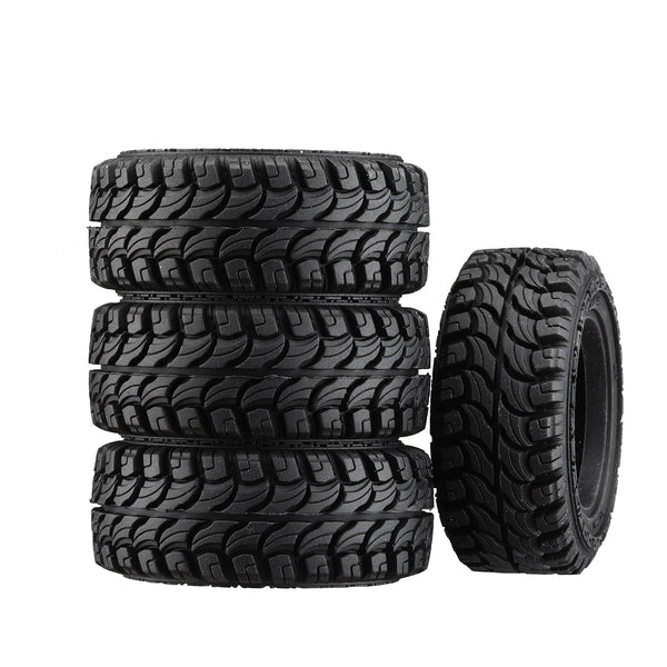 1.33 Inch Adhesive Rubber Tires 58mm X 24mm With Foam Inserts For Traxxas 1:18 TRX4M Ford Bronco / Land Rover Defender / Axial 1:24 SCX24 Deadbolt / Jeep Wrangler Upgrades