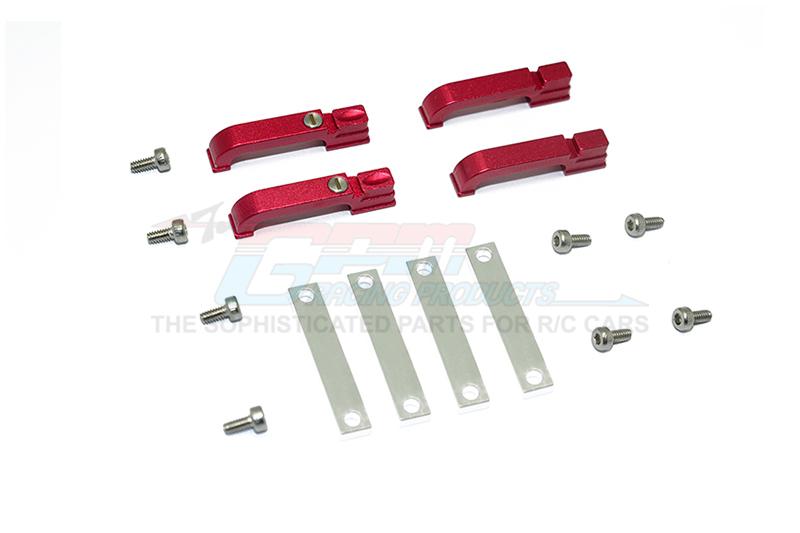 Aluminum Door Handle For TRX-4 Trail Defender Crawler - 16Pc Set Red