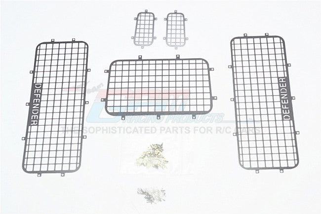 R/C Scale Accessories : Aluminum Window Guard For TRX-4 Crawler - 5Pc Set Gray Silver