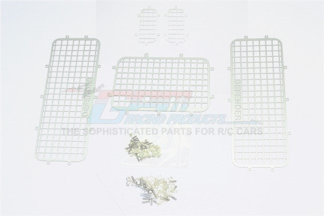 R/C Scale Accessories : Aluminum Window Guard For TRX-4 Crawler - 5Pc Set Silver