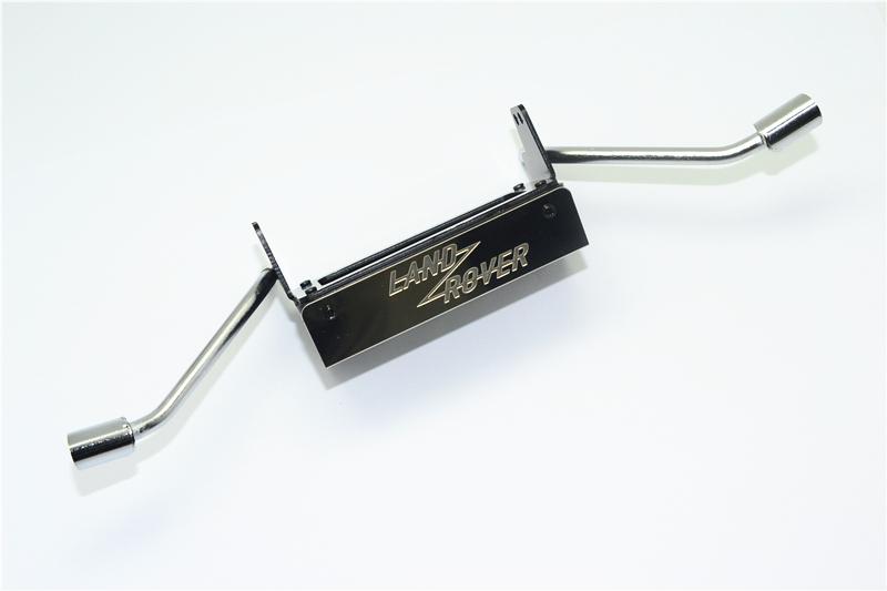 R/C Scale Accessories : Metallic Fuel Tank + Exhaust Pipe For TRX-4 Trail Defender Crawler - 1Pc Black
