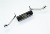 R/C Scale Accessories : Metallic Fuel Tank + Exhaust Pipe For TRX-4 Trail Defender Crawler - 1Pc Black
