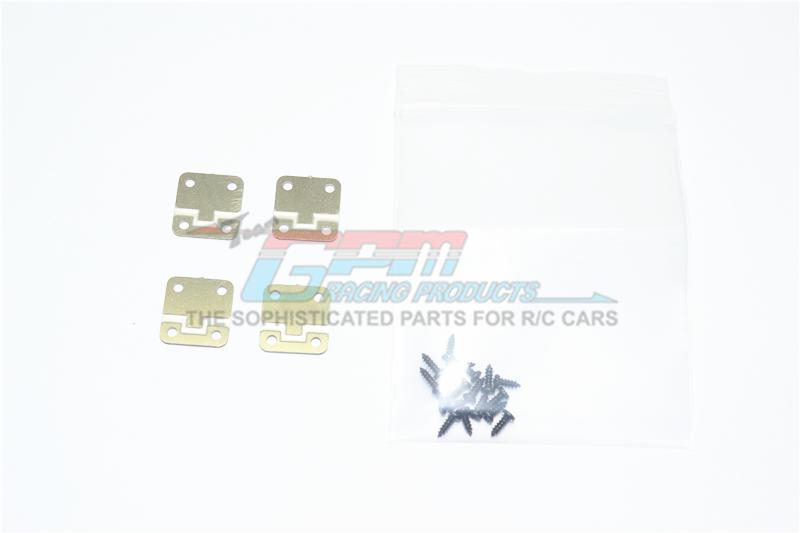 R/C Scale Accessories : Stainless Steel Door Hinges For TRX-4 Trail Defender Crawler - 4Pc Set Silver