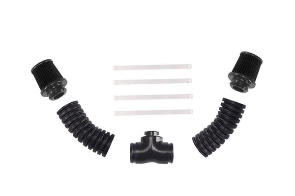 V8 6.2L Ls3 Engine Intake Air Filter Pipe Double Pipe For Traxxas TRX-4 Trail Defender Crawler (Installed With GPM Racing Item#TRX4ZSP56) - 9Pc Set Black