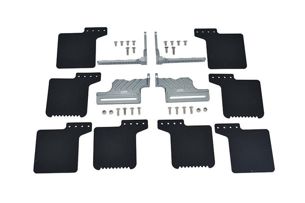R/C Scale Accessories : Mud Flap For 1:10 Crawlers Traxxas TRX-4 - 36Pc Set Gray Silver