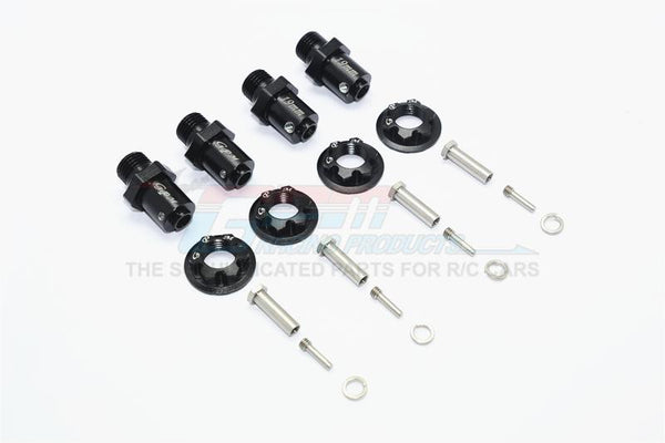 Traxxas TRX-4 Trail Defender Crawler Aluminum Hex Adapters For Front And Rear Wheels (17mm Hex, 19mm Long) - 2Prs Set Black