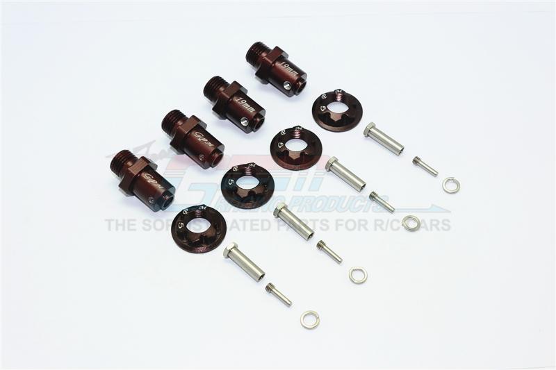 Traxxas TRX-4 Trail Defender Crawler Aluminum Hex Adapters For Front And Rear Wheels (17mm Hex, 19mm Long) - 2Prs Set Brown
