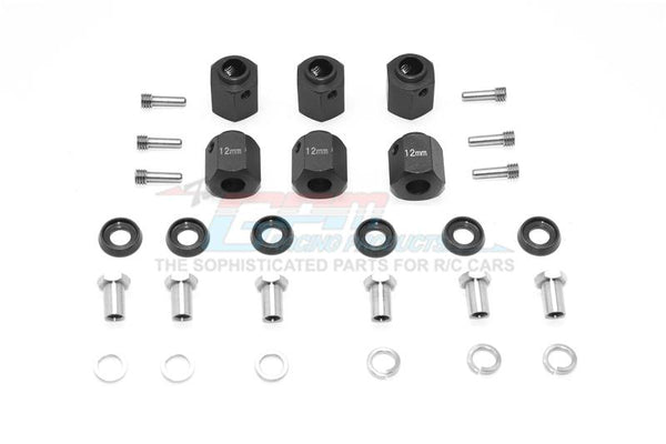 Traxxas TRX-6 Mercedes-Benz G63 (88096-4) Aluminum Hex Adapters 12mm Thick - 30Pc Set Black