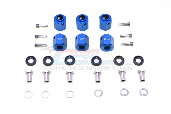 Traxxas TRX-6 Mercedes-Benz G63 (88096-4) Aluminum Hex Adapters 12mm Thick - 30Pc Set Blue