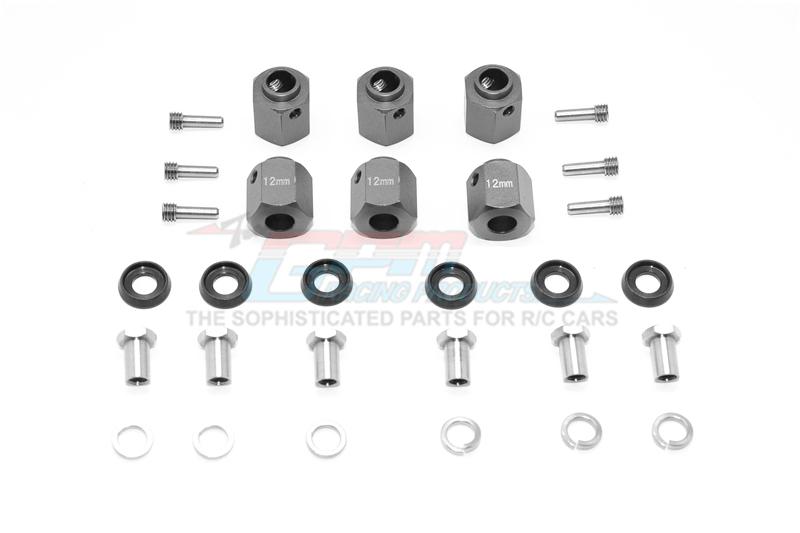Traxxas TRX-6 Mercedes-Benz G63 (88096-4) Aluminum Hex Adapters 12mm Thick - 30Pc Set Gray Silver