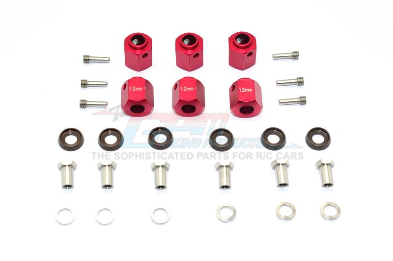 Traxxas TRX-6 Mercedes-Benz G63 (88096-4) Aluminum Hex Adapters 12mm Thick - 30Pc Set Red