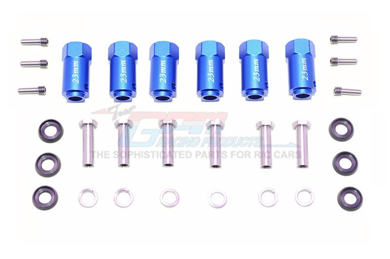 Traxxas TRX-6 Mercedes-Benz G63 (88096-4) Aluminum Hex Adapters 23mm Thick - 30Pc Set Blue