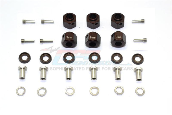 Traxxas TRX-6 Mercedes-Benz G63 (88096-4) Aluminum Hex Adapters 9mm Thick - 30Pc Set Brown