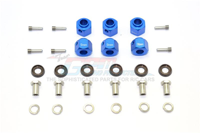 Traxxas TRX-6 Mercedes-Benz G63 (88096-4) Aluminum Hex Adapters 9mm Thick - 30Pc Set Blue