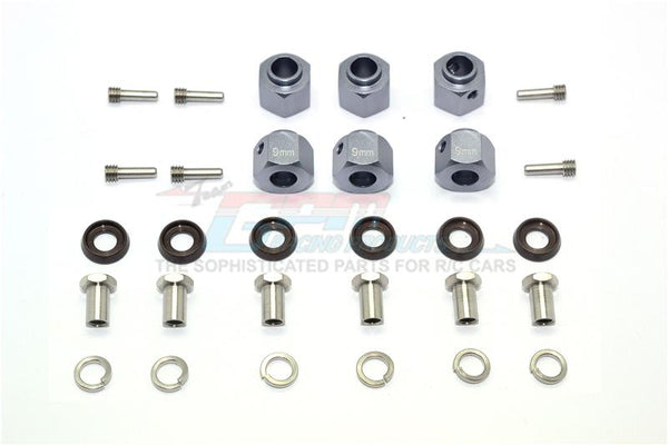 Traxxas TRX-6 Mercedes-Benz G63 (88096-4) Aluminum Hex Adapters 9mm Thick - 30Pc Set Gray Silver