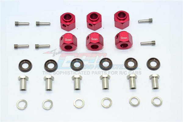 Traxxas TRX-6 Mercedes-Benz G63 (88096-4) Aluminum Hex Adapters 9mm Thick - 30Pc Set Red